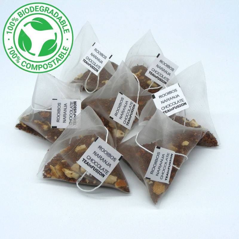Rooibos Naranja Chocolate Pirámides Biodegradables TeaInfusion