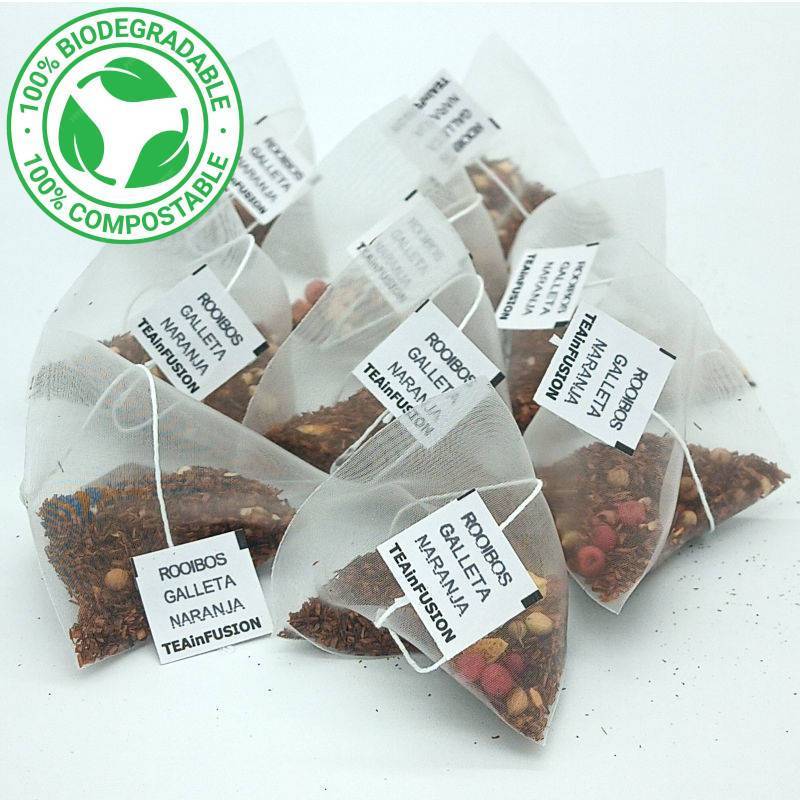 Rooibos Galleta Naranja Pirámides Biodegradables TeaInfusion