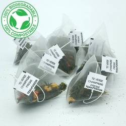 Té verde Champagne Fresas Pirámides Biodegradables | TeaInfusion 2