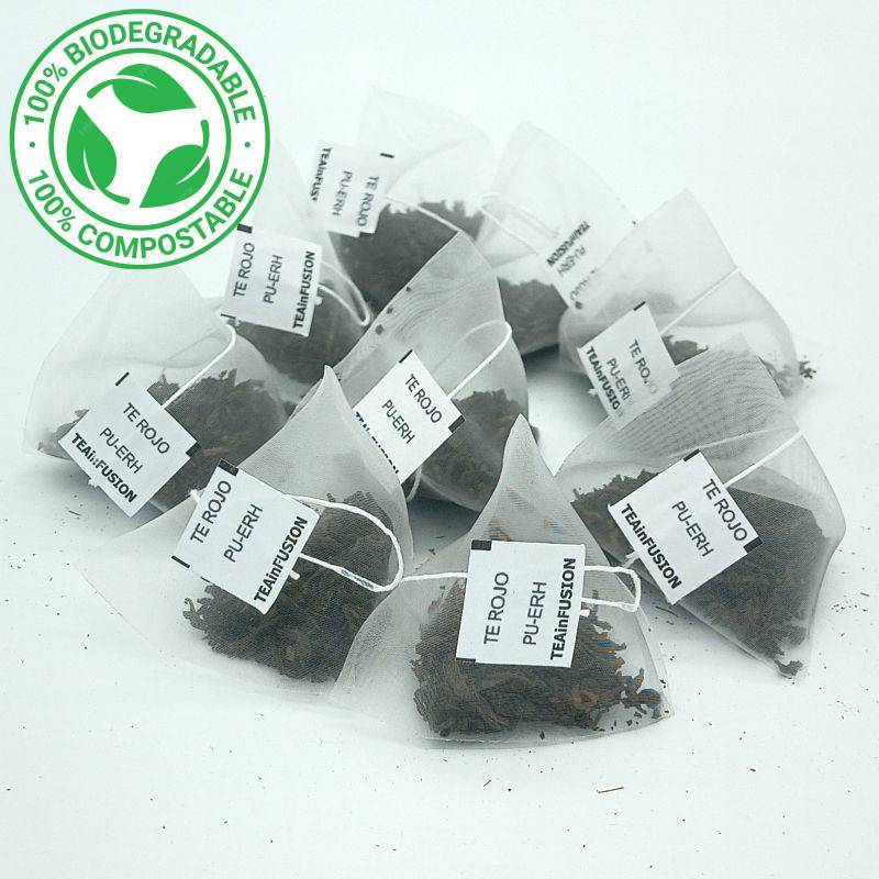 Té rojo Pu-erh Pirámides Biodegradables Tea Infusion